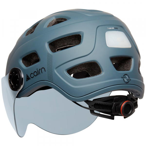 Cairn велошолом Quartz Visor LED USB grey 52-58 - фото