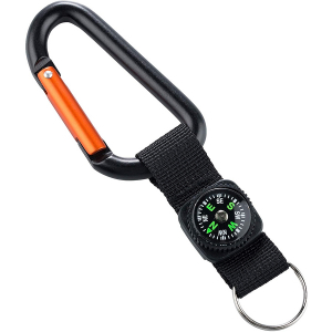 Карабін Munkees 8 мм With Strap, Compass, Keyring - фото