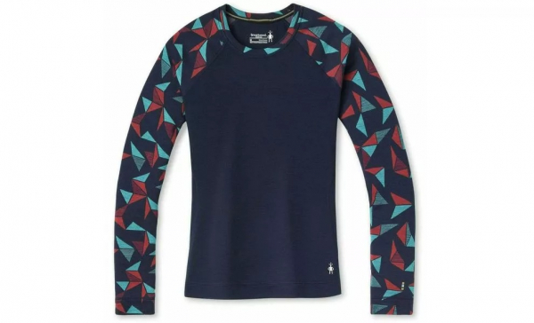 Кофта жіноча Women's Merino 250 Baselayer Pattern Crew Boxed Deep Navy Pinwheel - фото-1