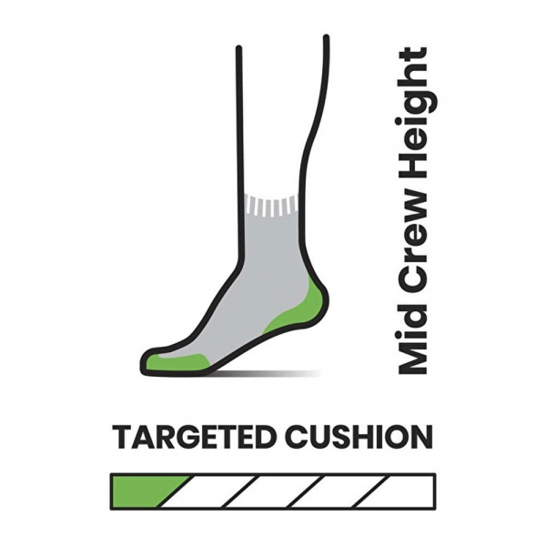 Шкарпетки чоловічі Run Targeted Cushion Mid Crew - фото