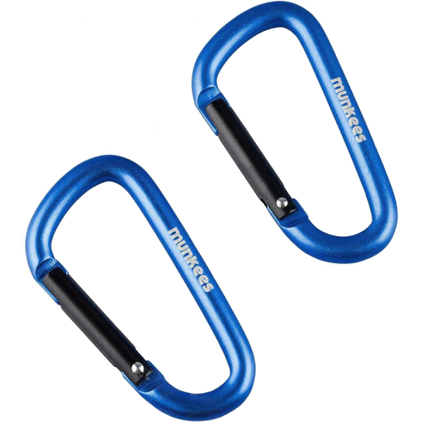 Карабін Munkees D 6 мм x 60 мм, пара, Dark Blue  - фото-1