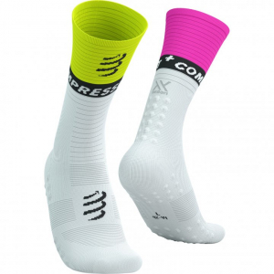 CS Шкарпетки Mid Compression Socks V2.0, White/Safe Yellow/Neo Pink, T1 - фото
