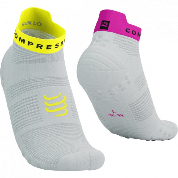 CS Шкарпетки Pro Racing Socks v4.0 Run Low, White/Safe Yellow/Neo Pink, T1 - фото-1