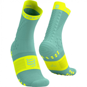 CS Шкарпетки Pro Racing Socks V4.0 Trail, Shell Blue/Safe Yellow, T2 - фото