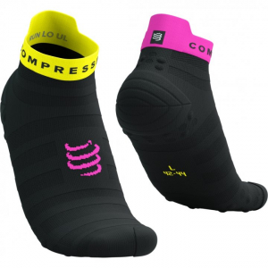 CS Шкарпетки Pro Racing Socks v4.0 Ultralight Run Low, Black/Safe Yellow/Neo Pink, T2 - фото