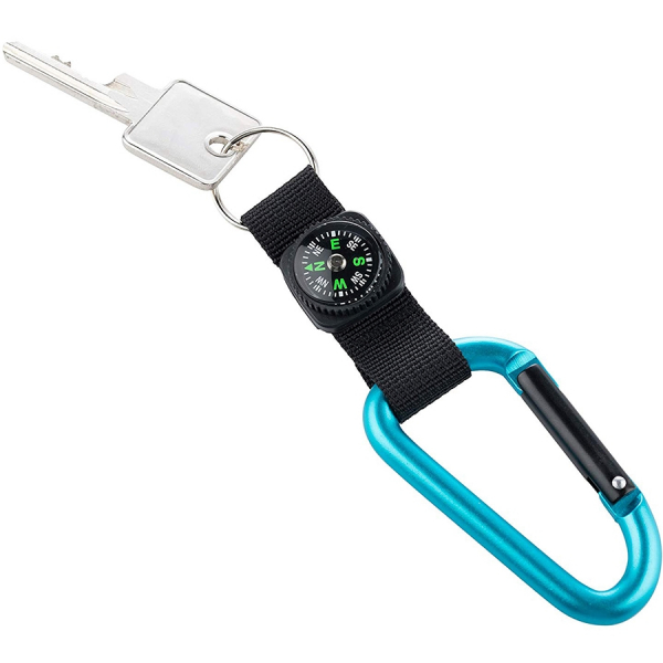 Карабін Munkees 8 мм With Strap, Compass, Keyring - фото