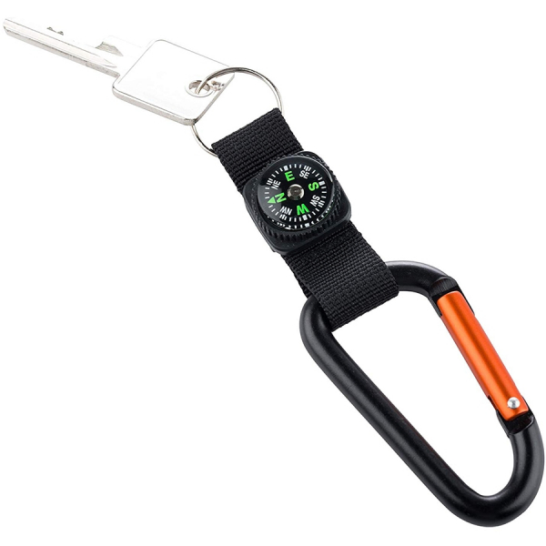 Карабін Munkees 8 мм With Strap, Compass, Keyring - фото