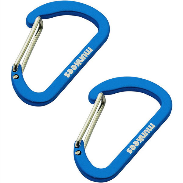 Карабін Munkees Flat Wiregate 4 мм x 40 мм, пара, Dark Blue - фото-1