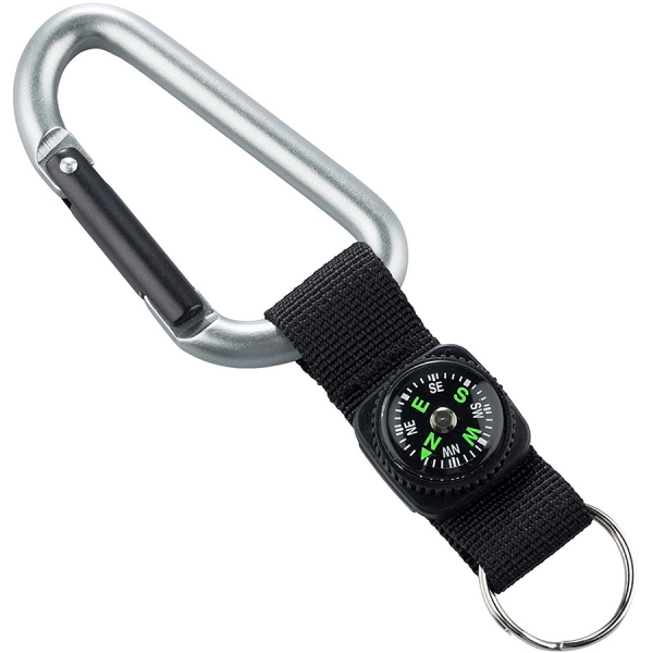 Карабін Munkees 8 мм With Strap, Compass, Keyring - фото-1