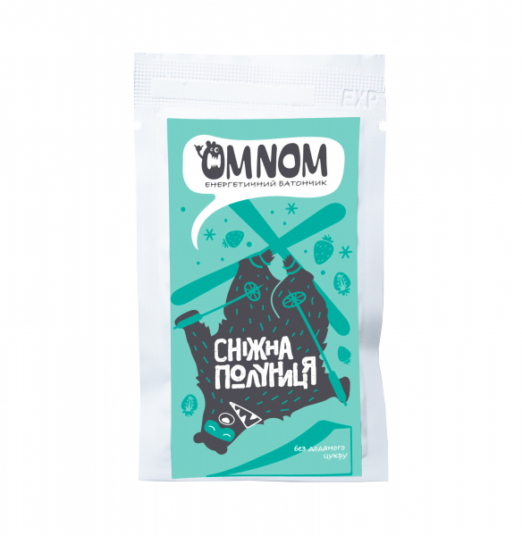 Батончик енергетичний OMNOM сніжна полуниця - фото-1
