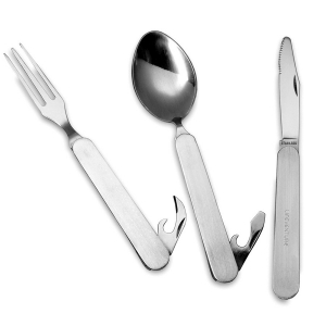 Lifeventure виделка, ложка, ніж SS Folding - фото