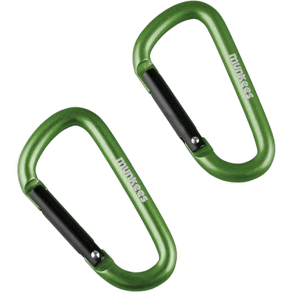 Карабін Munkees D 6 мм x 60 мм, пара, Grass Green - фото-1