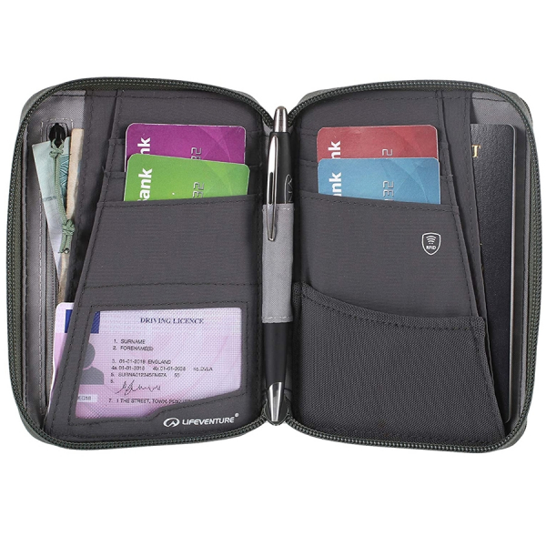 Lifeventure гаманець Recycled RFID Mini Travel Wallet olive - фото