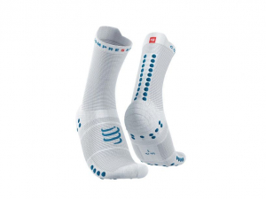 CS Шкарпетки Pro Racing Socks V4.0 Run High, White/Fjord Blue, T3 - фото