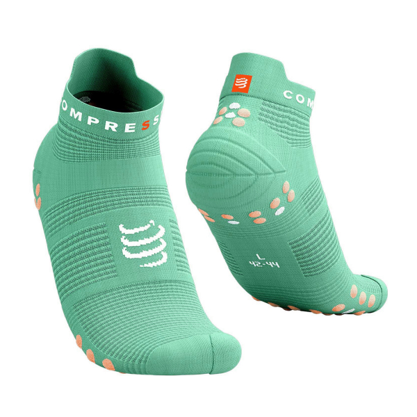 CS Шкарпетки Pro Racing Socks V4.0 Run Low, Creme De Menthe/Papaya Punch, T2 - фото-1