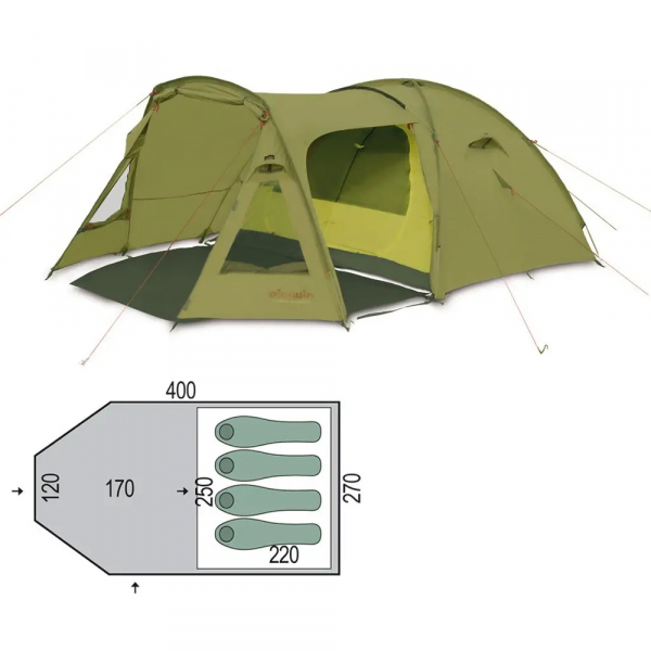 Намет 4-місний Pinguin Campus 4 - фото-1