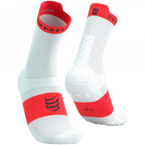 CS Шкарпетки Pro Racing Socks v4.0 Run High, White/Fluo Red, T4 - фото