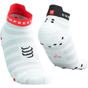 CS Шкарпетки Pro Racing Socks v4.0 Ultralight Run Low, White/Fluo Red/Black, T4 - фото