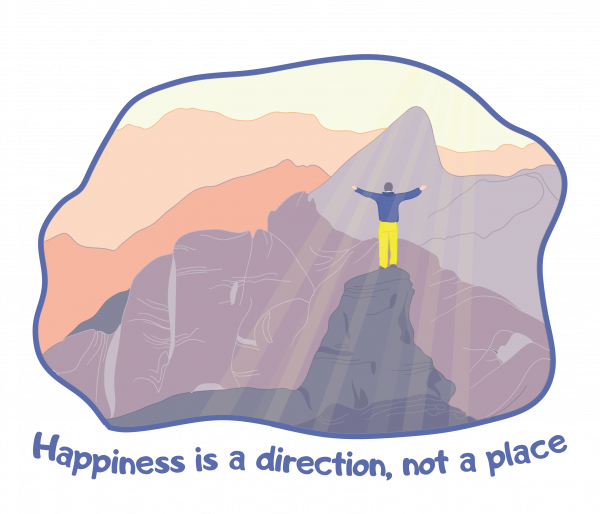 Футболка чоловіча "Щастя це не де а як" - фото