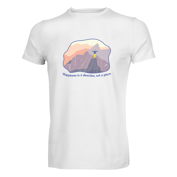 Футболка чоловіча "Щастя це не де а як" - фото