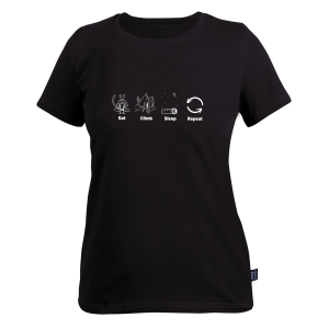 Футболка жіноча "Eat climb sleep repeat" - фото