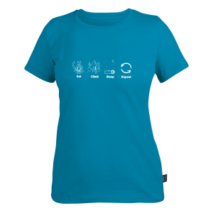 Футболка жіноча "Eat climb sleep repeat" - фото