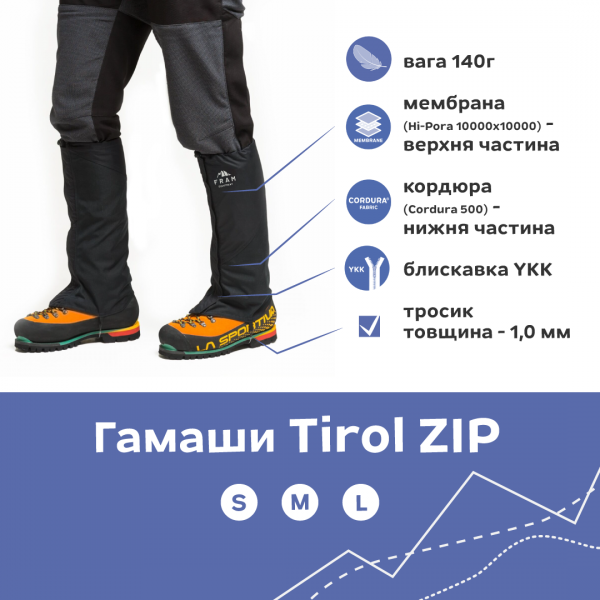 Гамаши Tirol ZIP - фото