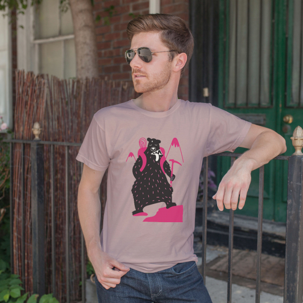 Футболка ЇDLO - крутий ведмідь, XL, Ч - фото-1