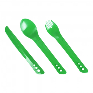 Lifeventure виделка, ложка, ніж Ellipse Cutlery green - фото