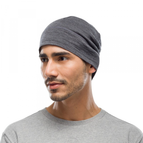 LIGHTWEIGHT MERINO WOOL HAT solid grey - фото