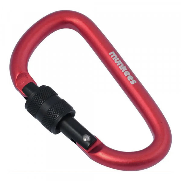 Карабін Munkees D with Screw Lock 8 мм x 80 мм, Red - фото