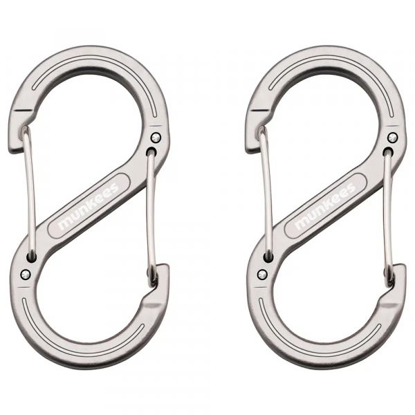 Карабін Munkees Forged S 6 мм x 60 мм, пара, Grey - фото