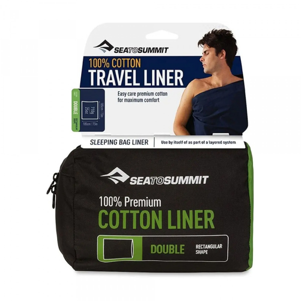 Вкладиш в спальник Premium Cotton Travel Liner Double (Rectangular) - фото