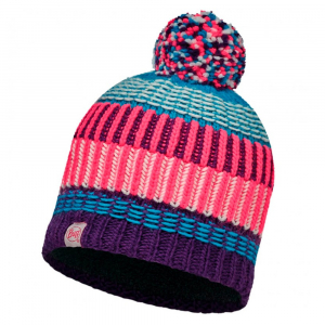Шапка дитяча Buff Junior Knitted & Polar Hat Hops, Plum - фото