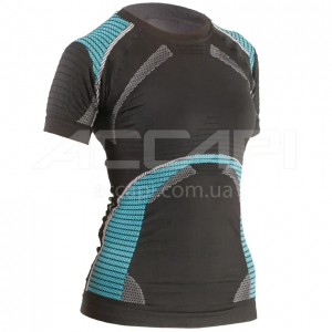 HealthPower термофутболка з коротким рукавом жіноча, Black/Turquoise, M/L - фото