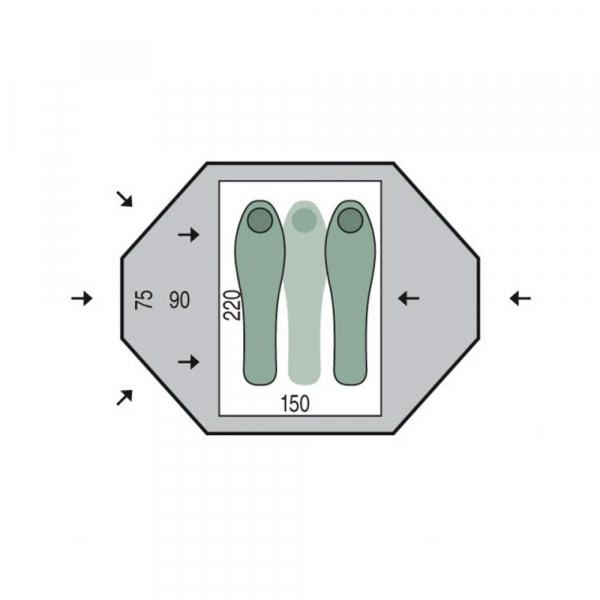 Намет 2-3-місний Pinguin Tornado 2 - фото