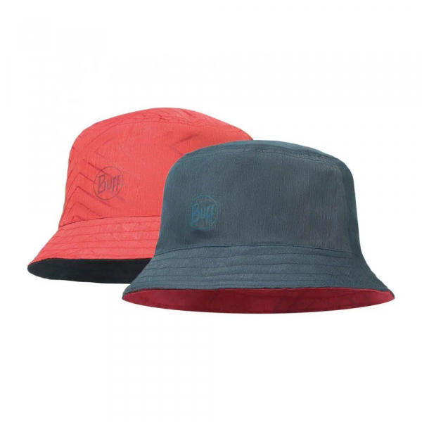 TRAVEL BUCKET HAT collage red-black S/M (TRAVEL BUCKET HAT collage red-black S/M) - фото-1
