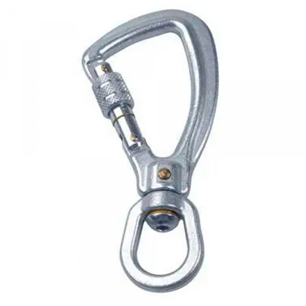 Карабін з вертлюгом Twister Hook, screw gate zink-plated - фото-1