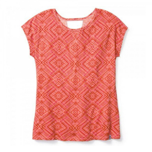 Футболка жіноча Wm's Merino 150 Pattern Tee Bright Coral - фото