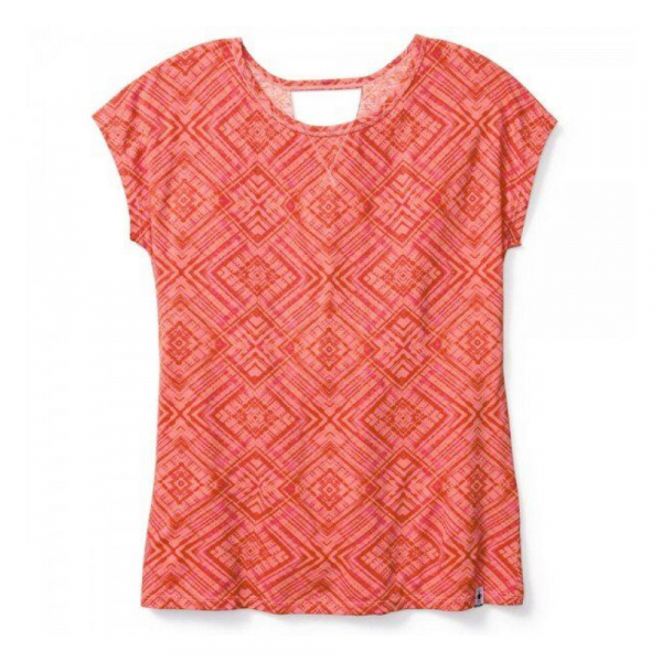 Футболка жіноча Wm's Merino 150 Pattern Tee Bright Coral - фото-1