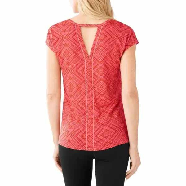 Футболка жіноча Wm's Merino 150 Pattern Tee Bright Coral - фото