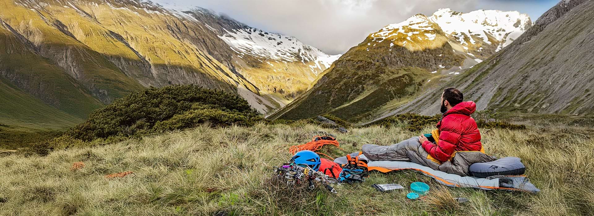 man in mountains